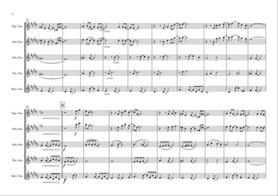 Just The Way You Are Saxophone Quartet scores gallery preview page 2