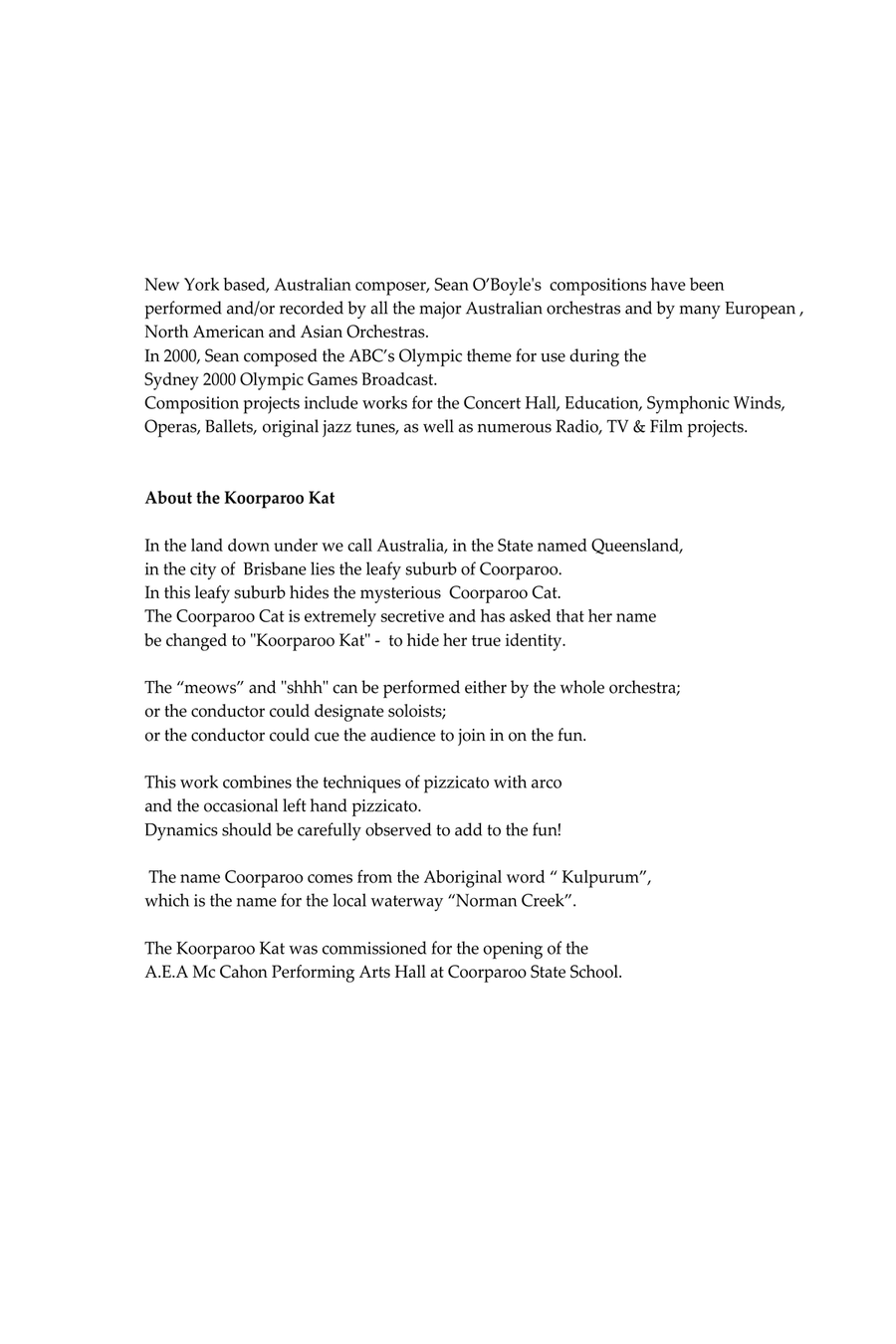 The Koorparoo Kat - Score Orchestra scores gallery preview page 2
