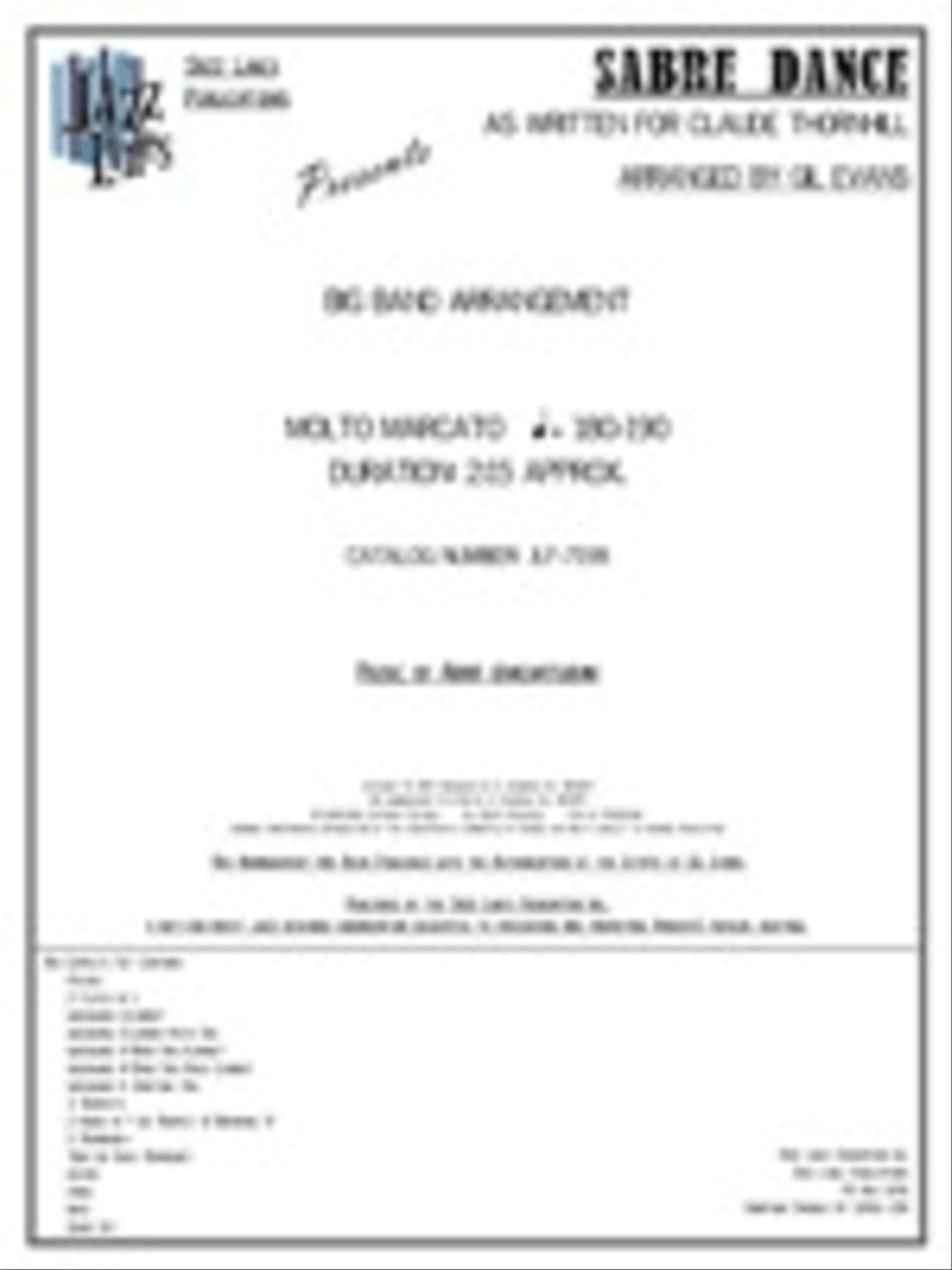 Sabre Dance Big Band scores gallery preview page 1