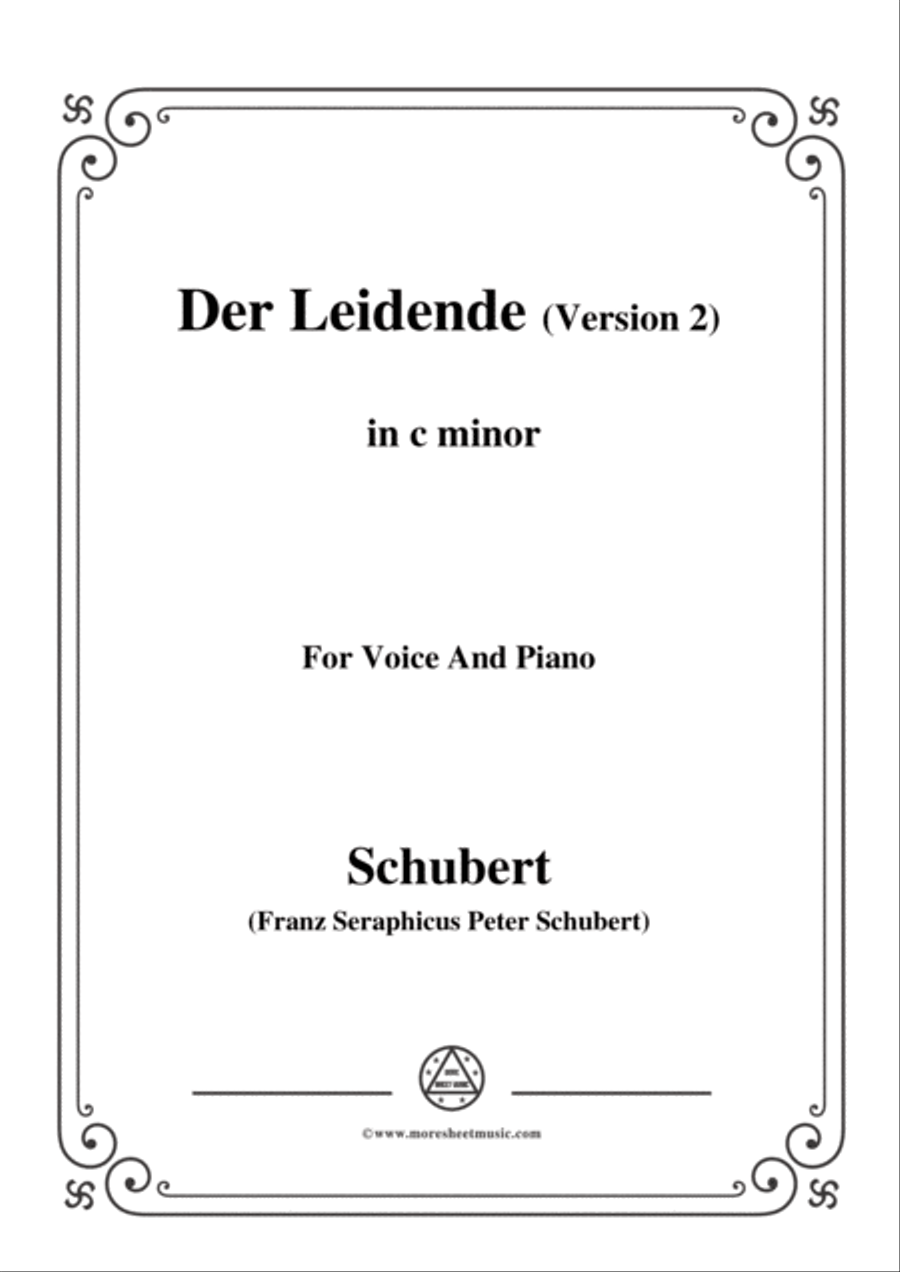 Schubert-Der Leidende (The Sufferer,Version 2),D.432,in c minor,for Voice&Piano Voice scores gallery preview page 1