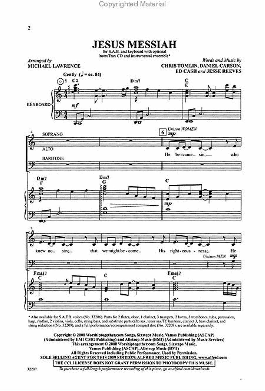 Jesus Messiah 3-Part scores gallery preview page 2