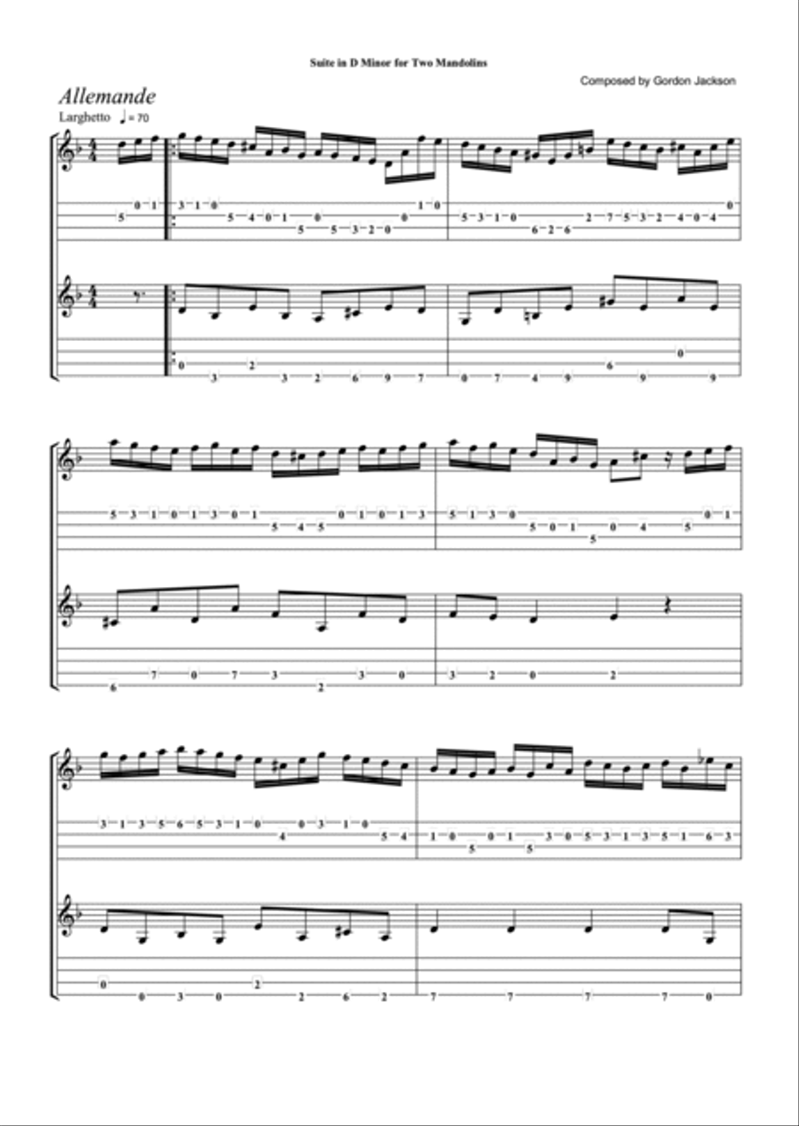 Suite in D Minor for Two Mandolins Mandolin scores gallery preview page 2