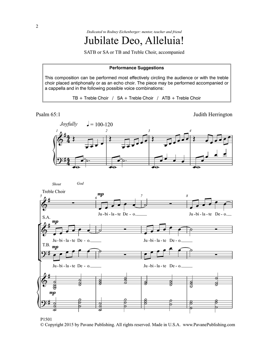 Jubilate Deo, Alleluia! 4-Part scores gallery preview page 1
