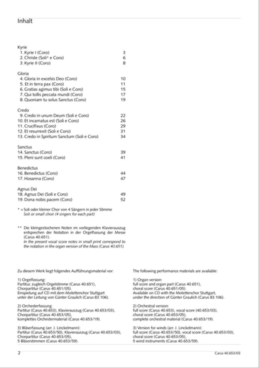 Mass in D Major (Missa in D) 4-Part scores gallery preview page 3