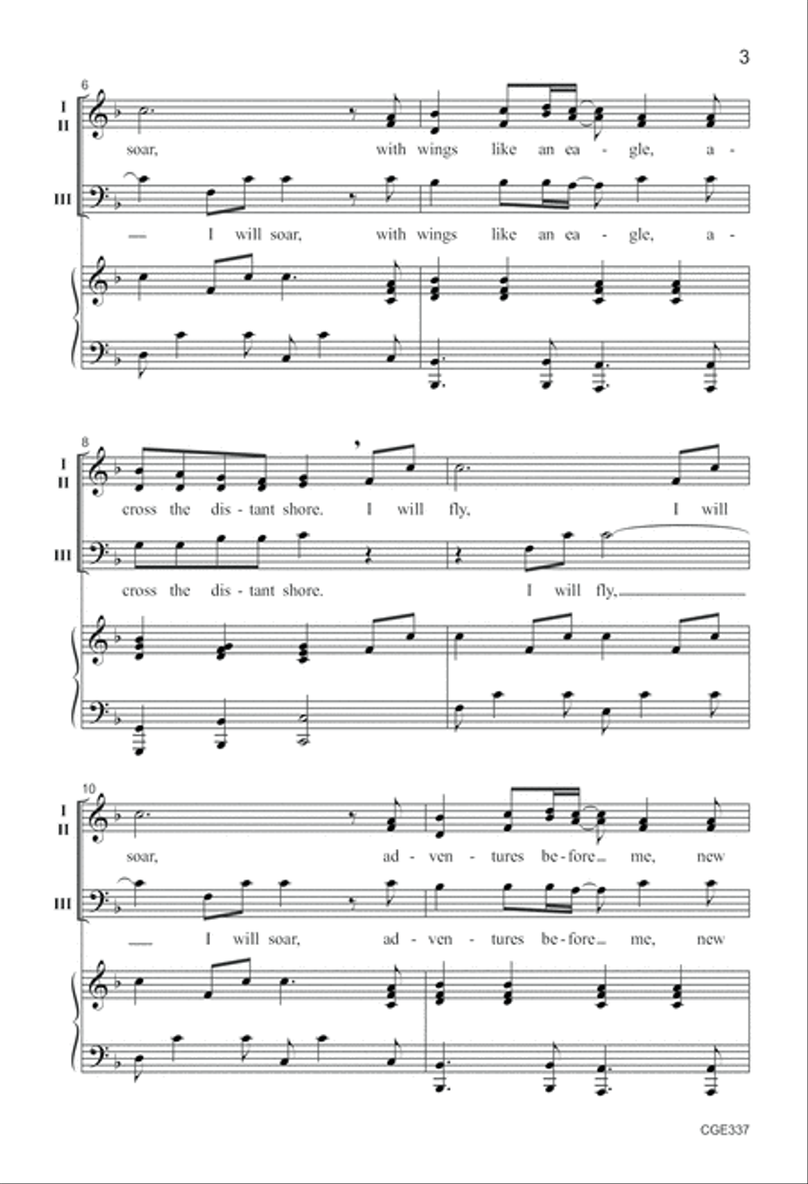 I Will Fly - Three-part Mixed 3-Part scores gallery preview page 3