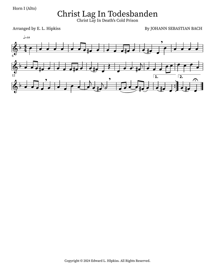 Christ Lag In Todesbanden Brass Quartet scores gallery preview page 5