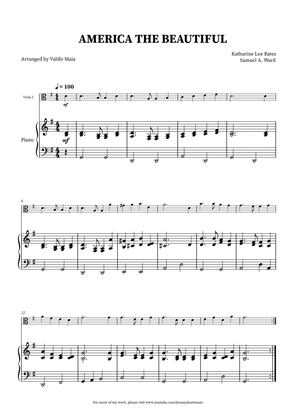 America The Beautiful - Viola (with piano accompaniment)