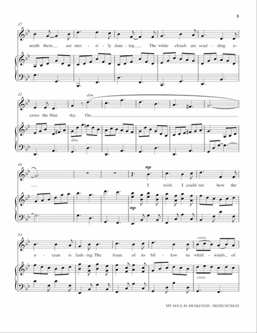 My Soul Is Awakened (Medium High Voice) (includes Audio) Choir scores gallery preview page 4