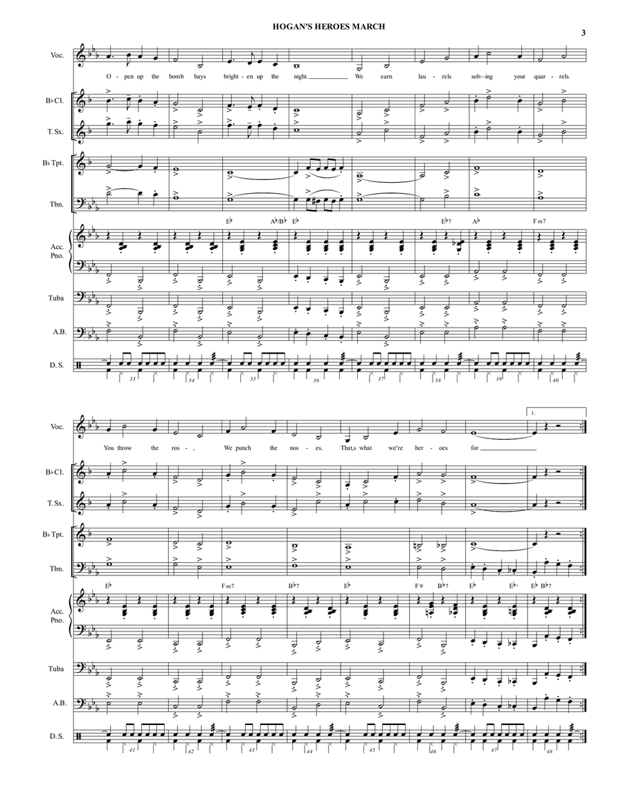 Hogan's Heroes March Large Ensemble scores gallery preview page 3
