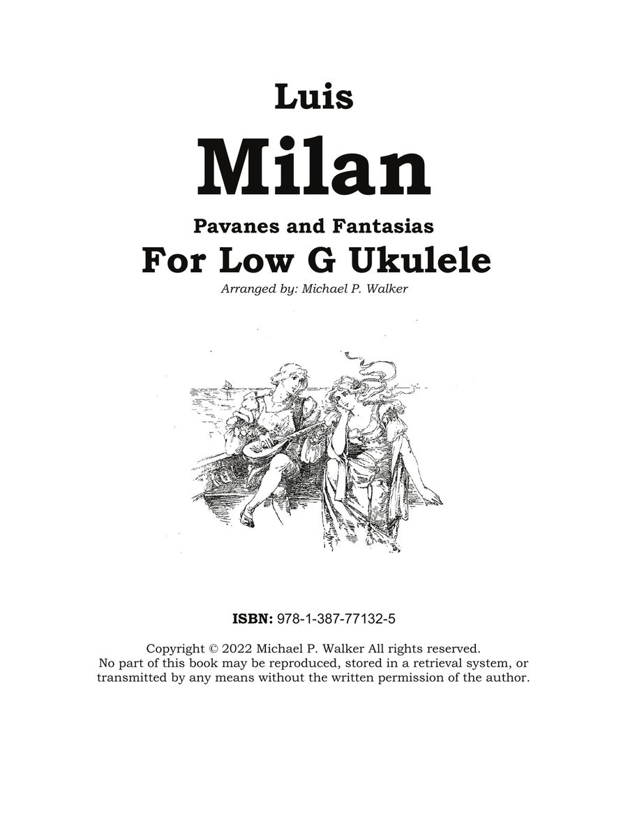 Luis Milan Pavanes and Fantasias For Low G Ukulele Ukulele scores gallery preview page 1