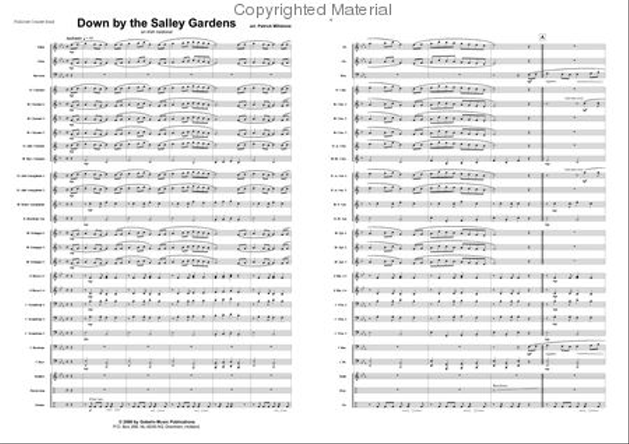 Down by the Salley Gardens Concert Band scores gallery preview page 2