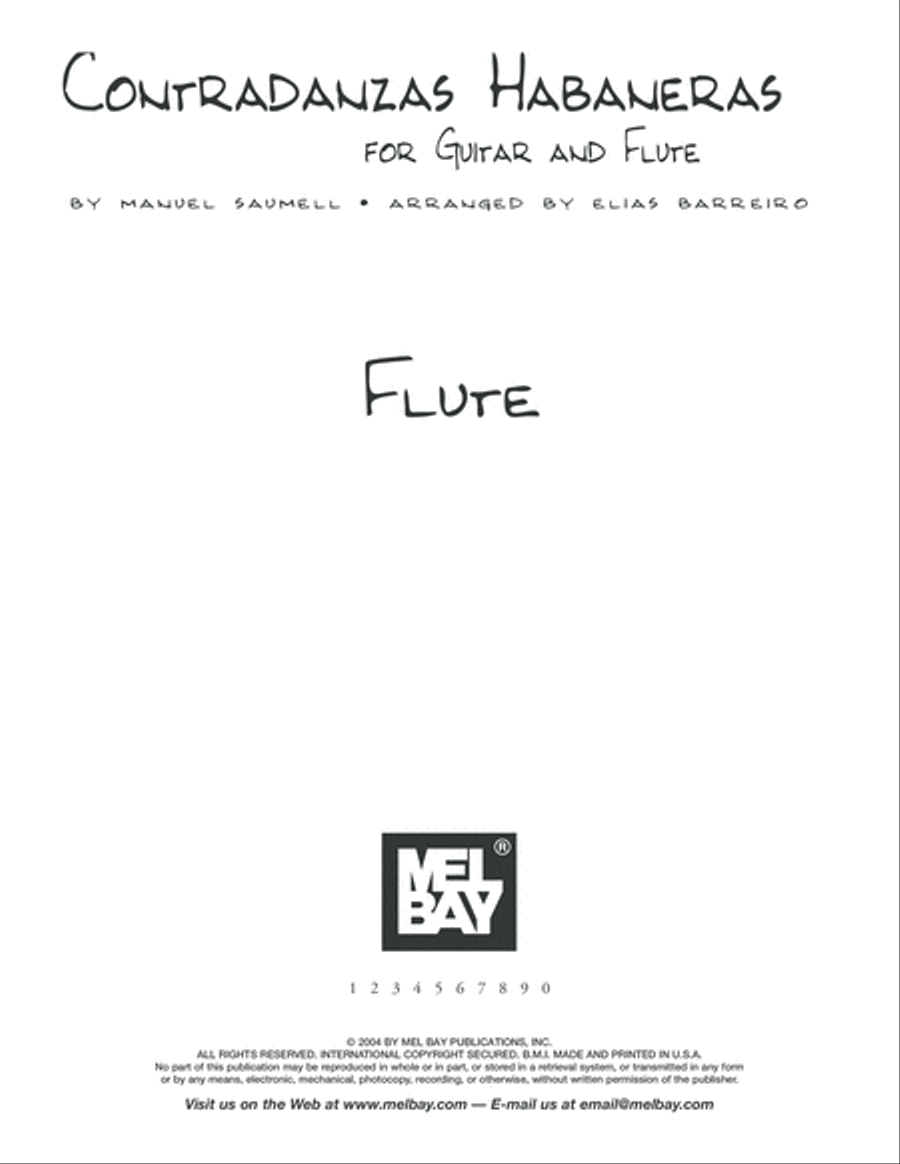 Contradanzas Habaneras for Guitar and Flute Flute scores gallery preview page 2