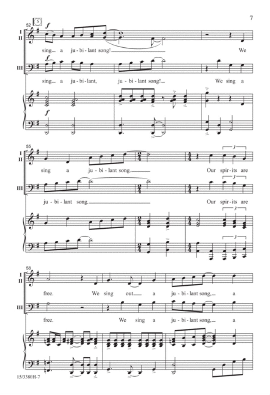 We Sing a Jubilant Song 3-Part scores gallery preview page 7