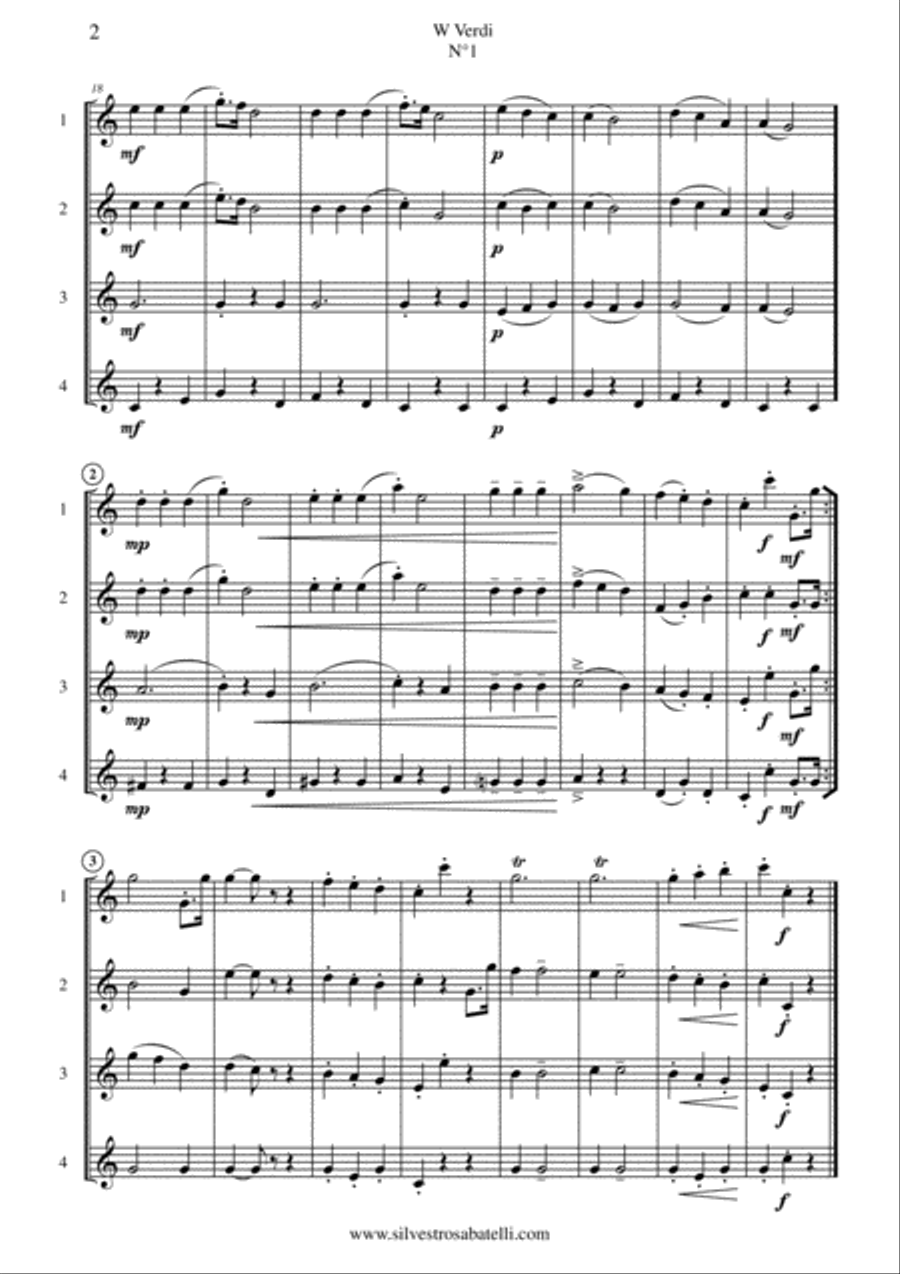 W Verdi - La donna è mobile Woodwind Quartet scores gallery preview page 3