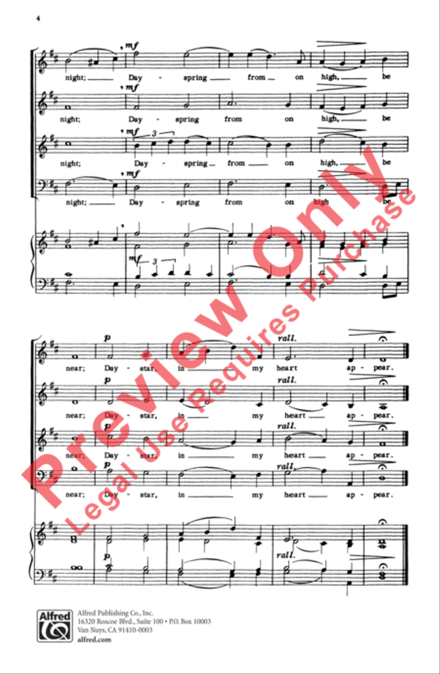 Christ, Whose Glory Fills the Skies 4-Part scores gallery preview page 4