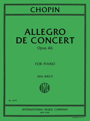 Book cover for Allegro De Concert, Opus 46