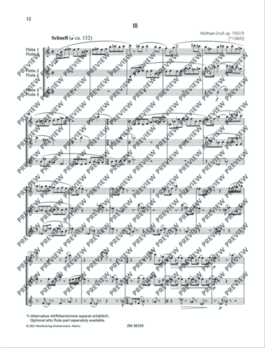 Drei aulische Gesänge Drei aulische Gesänge Flute Trio scores gallery preview page 13