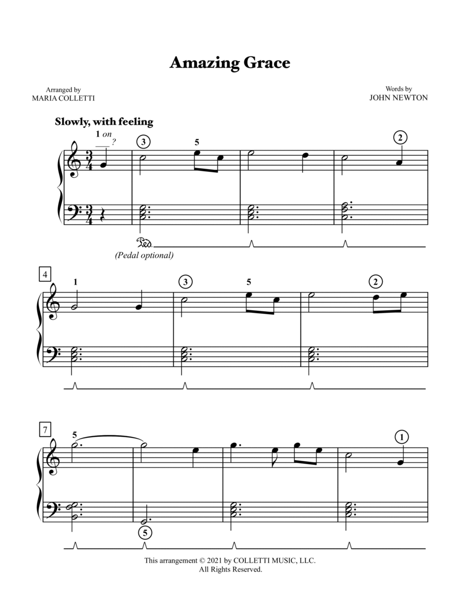 Amazing Grace Level 2 Piano