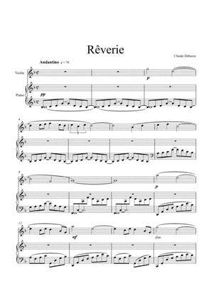 Book cover for Claude Debussy - Rêverie (Violin Solo)