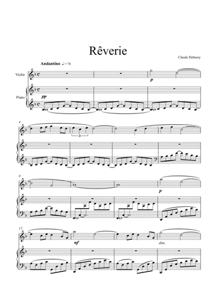 Claude Debussy - Rêverie (Violin Solo) image number null