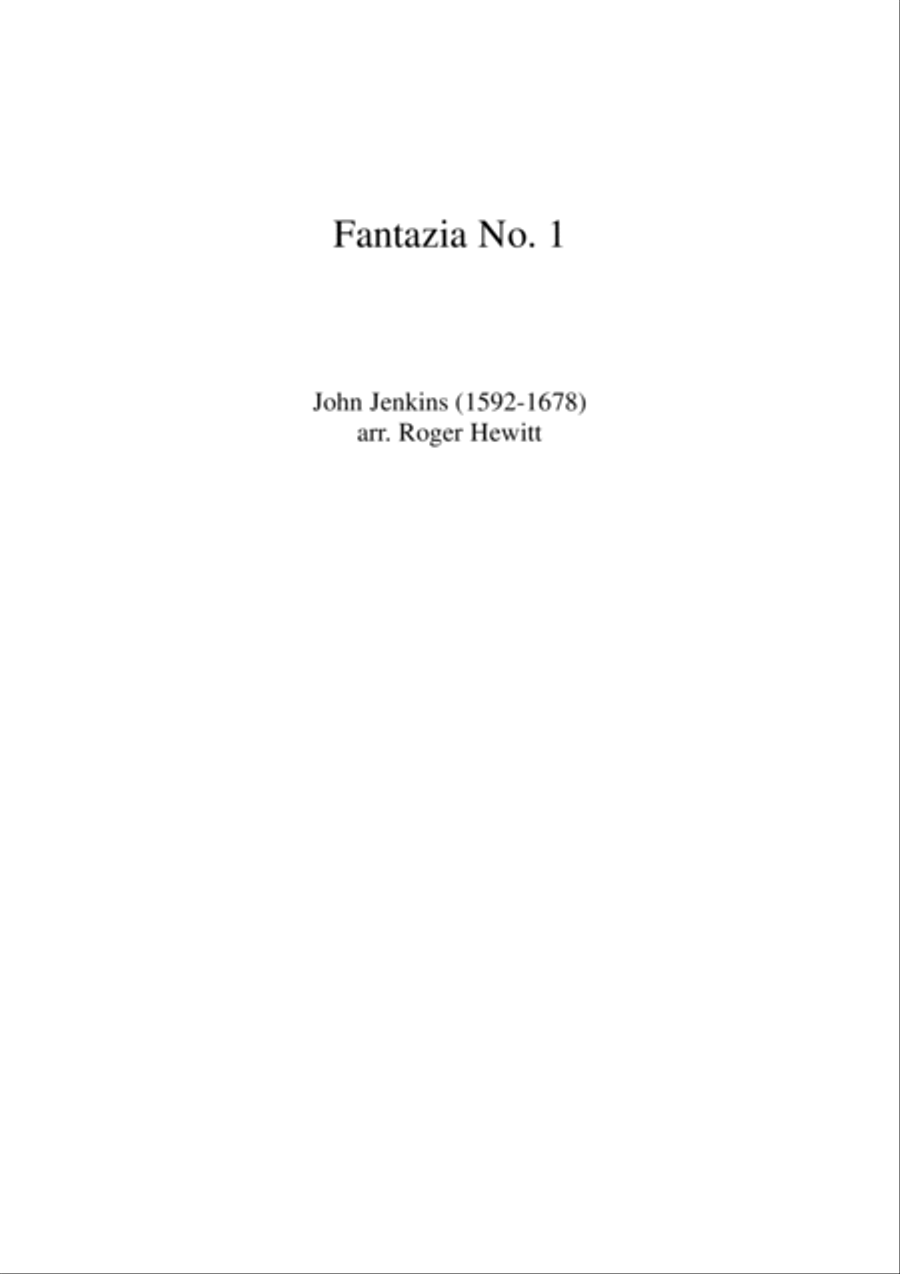 Jenkins - Fantazia No. 1 Woodwind Quartet scores gallery preview page 1