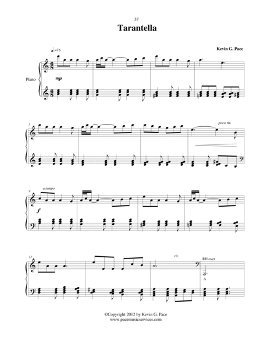 Tarantella - moderately advanced piano solo Piano Solo scores gallery preview page 2