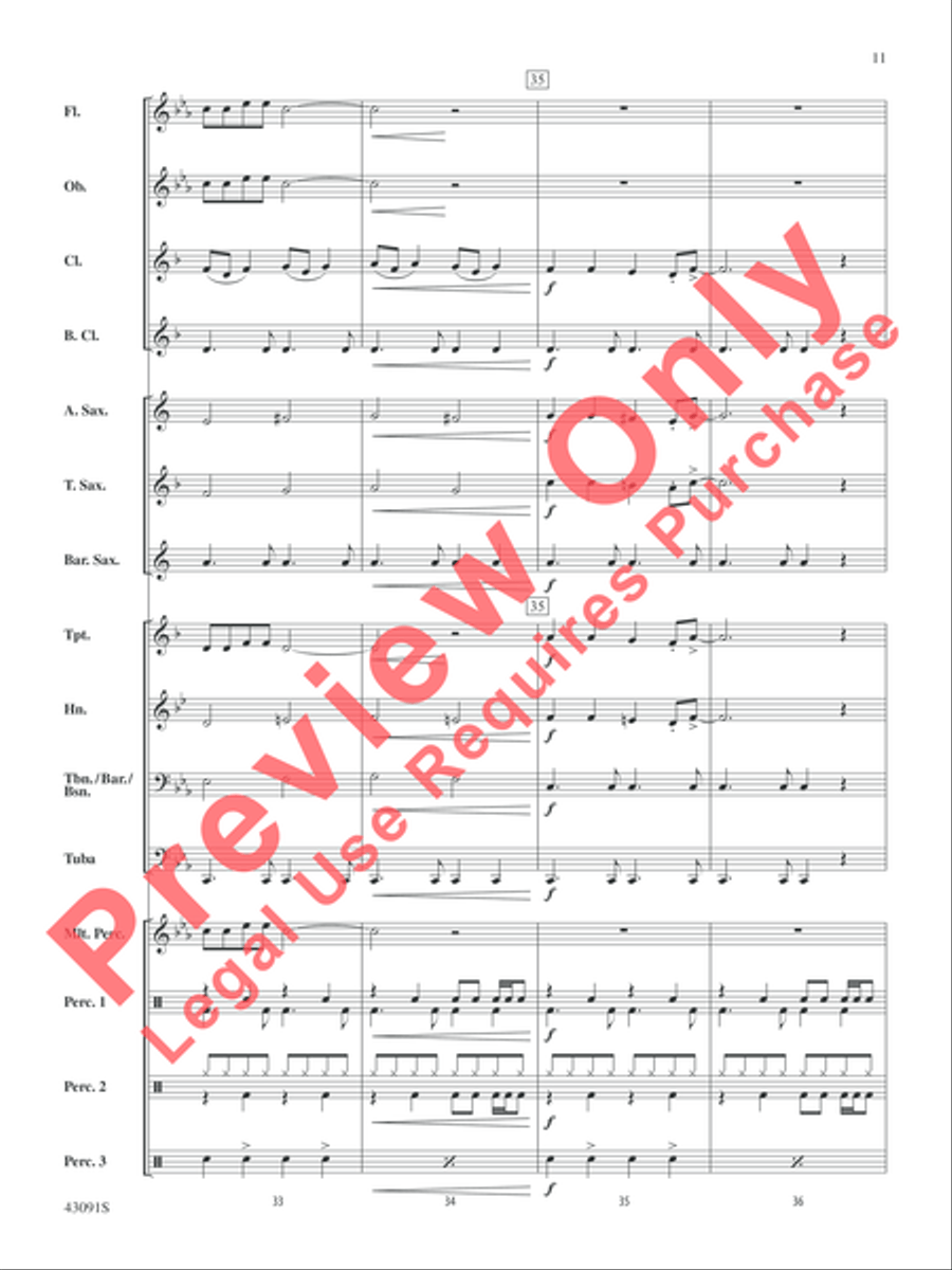 Riders on the Storm Concert Band scores gallery preview page 11