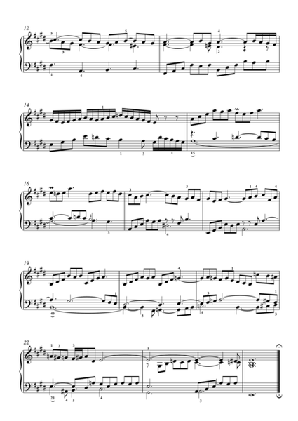 Prelude and Fugue (3 parts) in E Major BWV 854