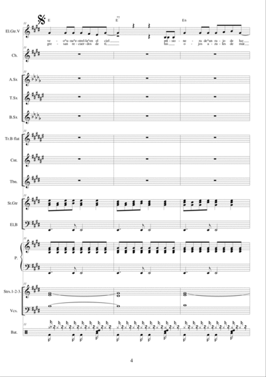 Amame - Pop - Voice and orchestra ensemble Chamber Orchestra scores gallery preview page 4