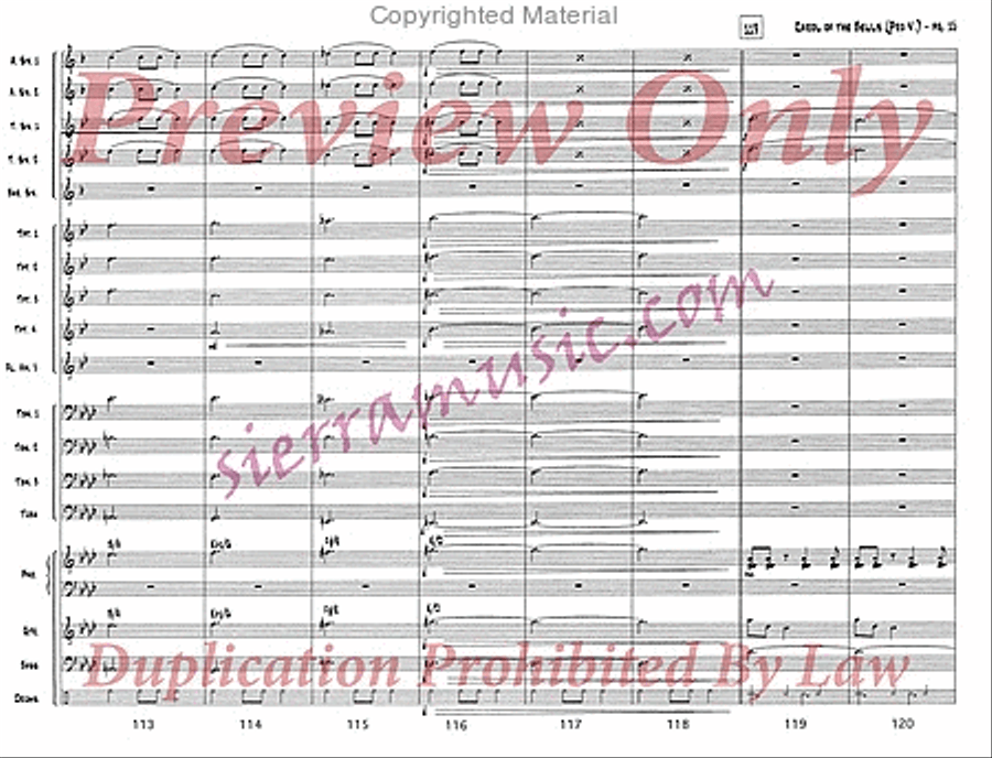 Carol of the Bells (pro) Jazz Ensemble scores gallery preview page 16