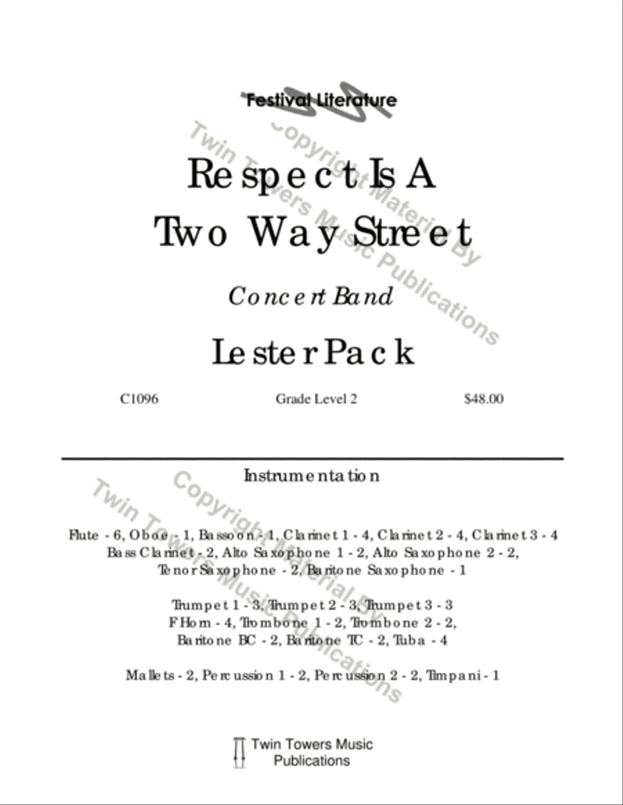 Respect is a Two Way Street Concert Band scores gallery preview page 2