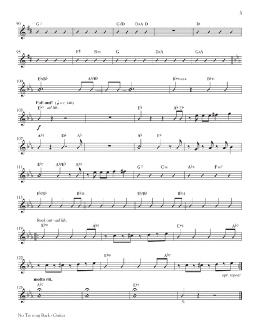 No Turning Back Unison Choir scores gallery preview page 4