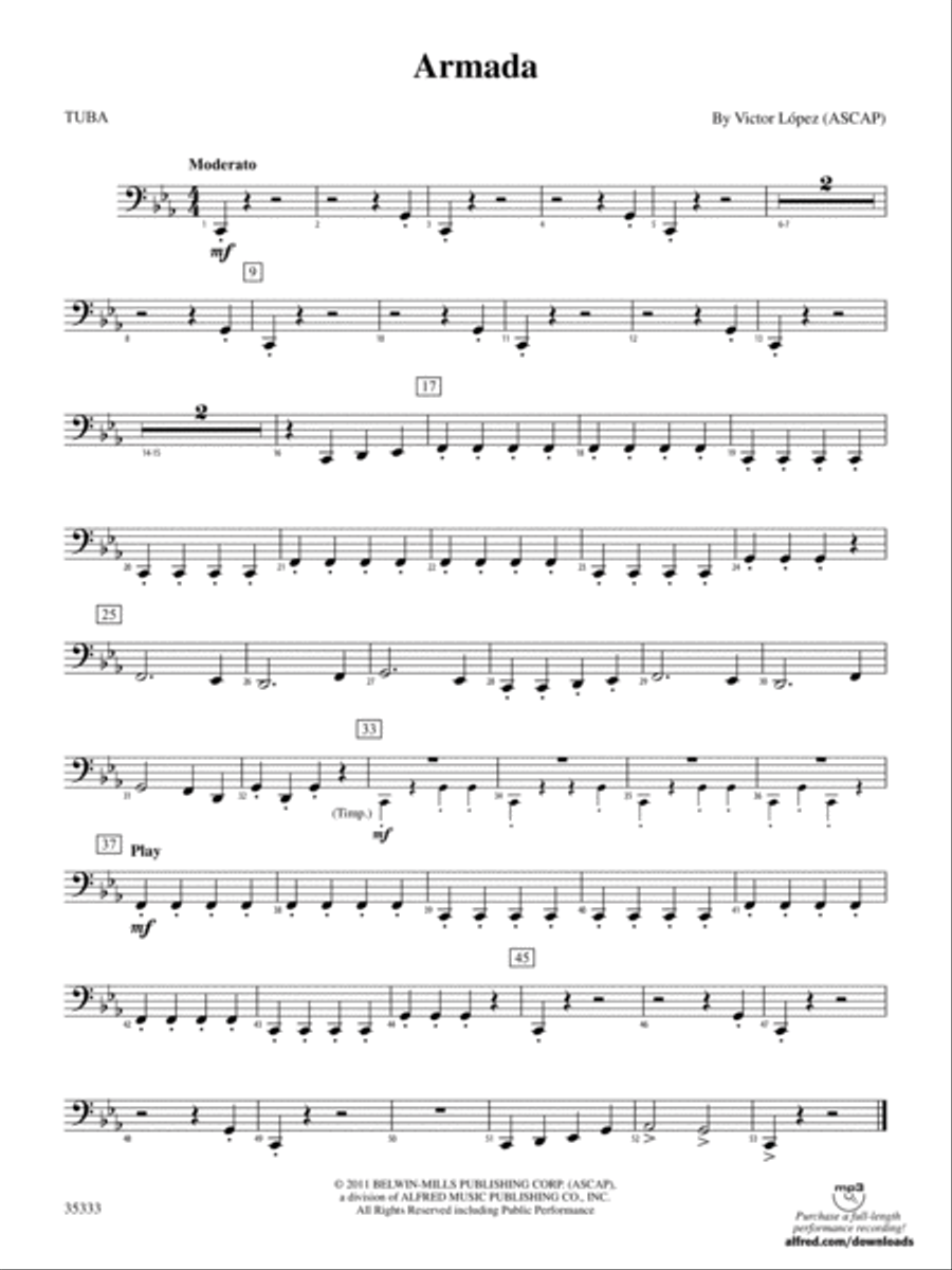 Armada: Tuba Concert Band scores gallery preview page 1