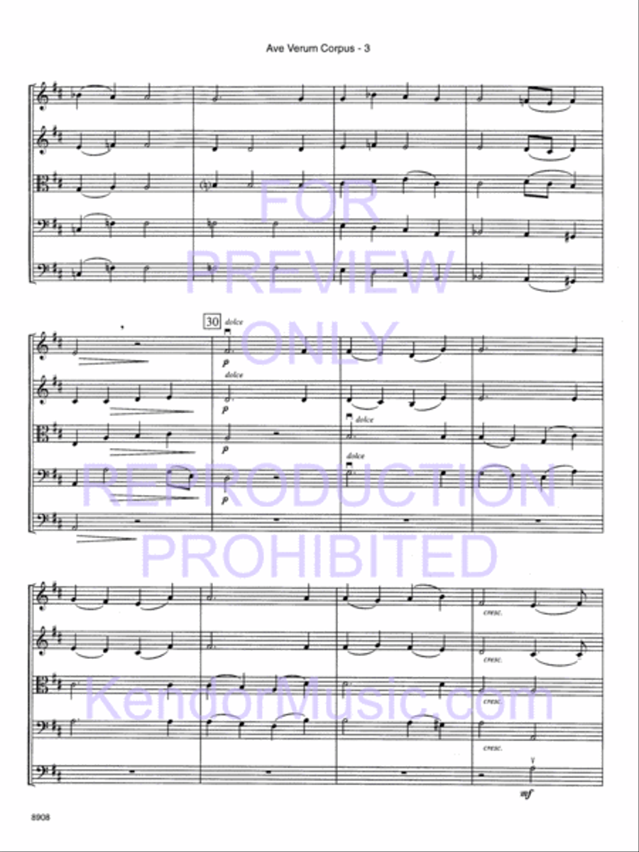 Ave Verum Corpus String Orchestra scores gallery preview page 6