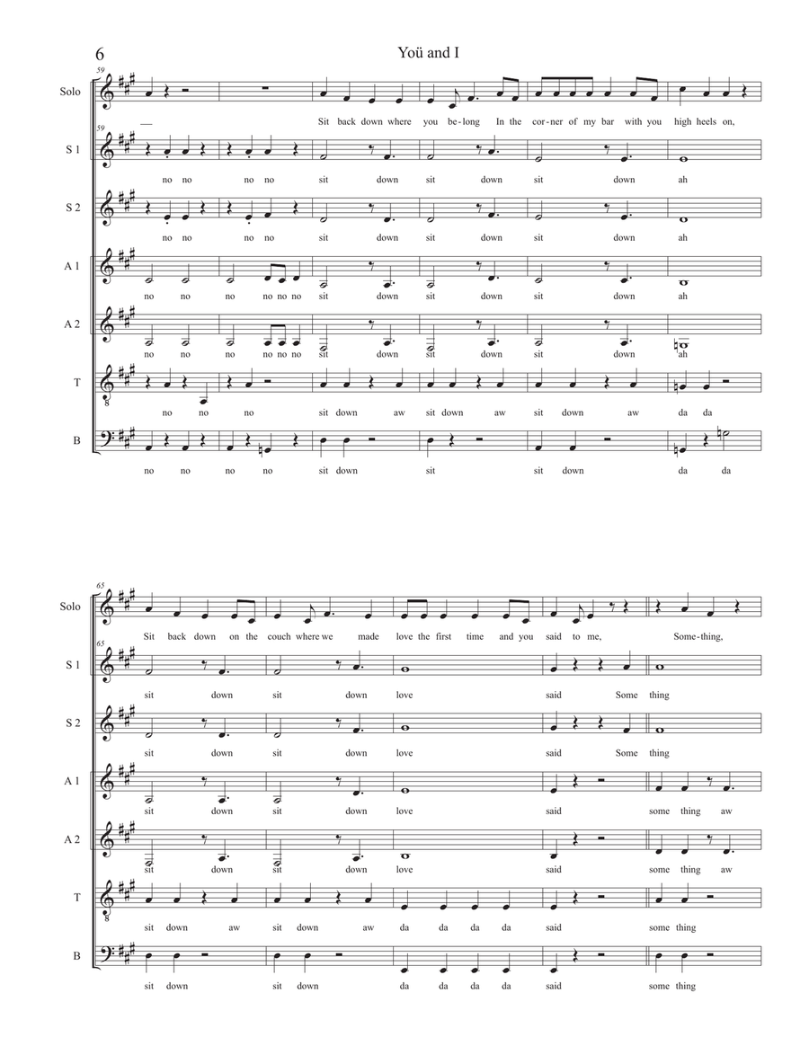 You And I 4-Part scores gallery preview page 6