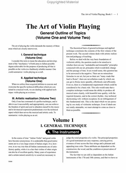 The Art Of Violin Playing