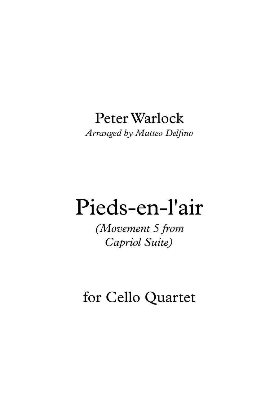 Pieds-en-l'air (Movement 5 from Capriol Suite) [Cello Quartet] Chamber Orchestra scores gallery preview page 1