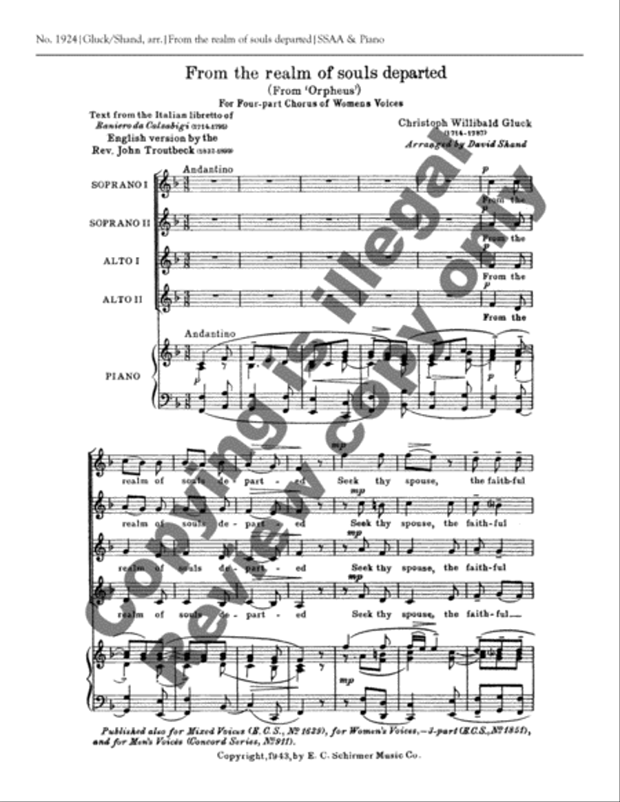 Orfeo: From the Realm of Souls Departed SSAA scores gallery preview page 3