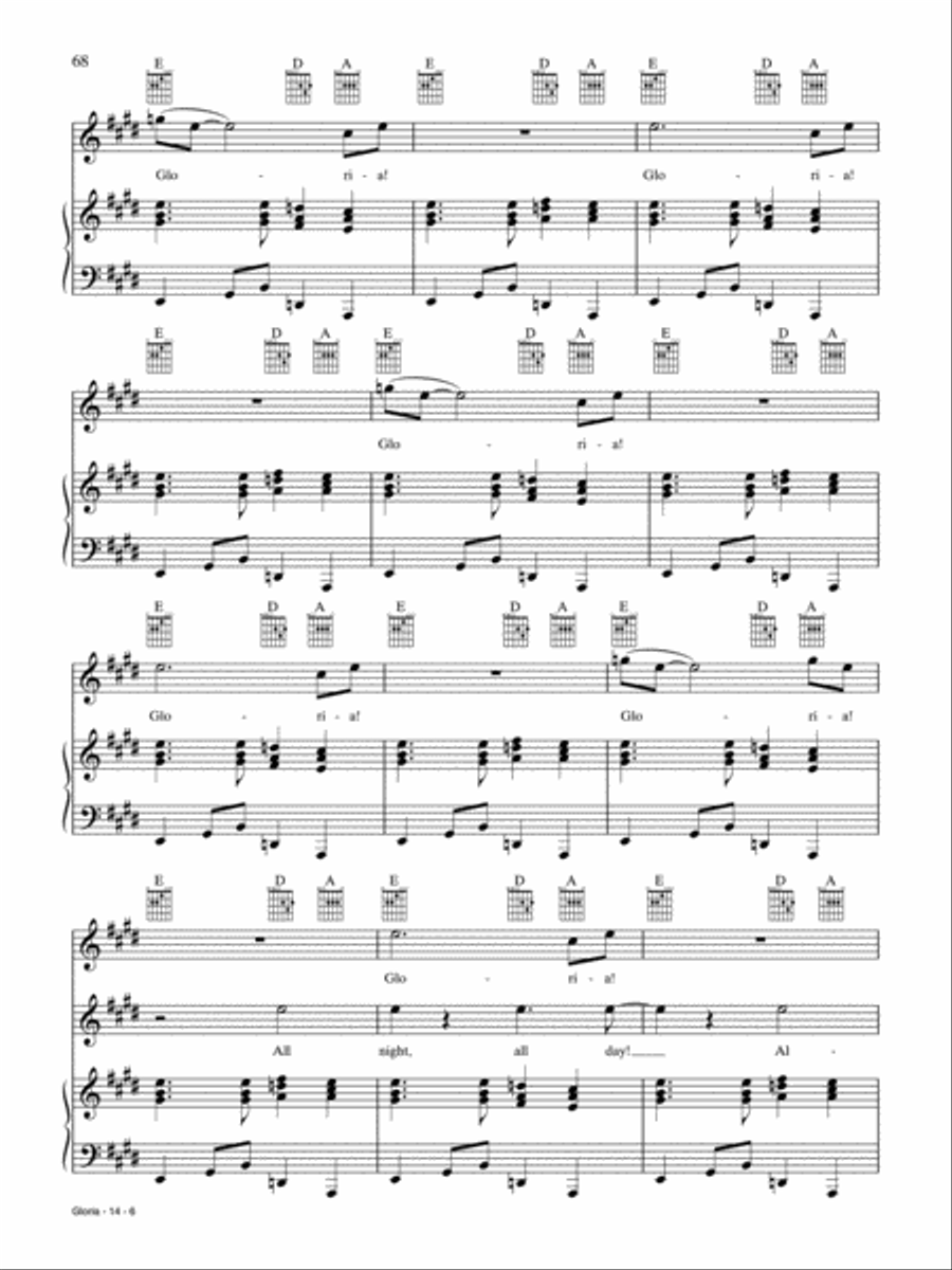 Gloria Piano, Vocal, Guitar scores gallery preview page 6