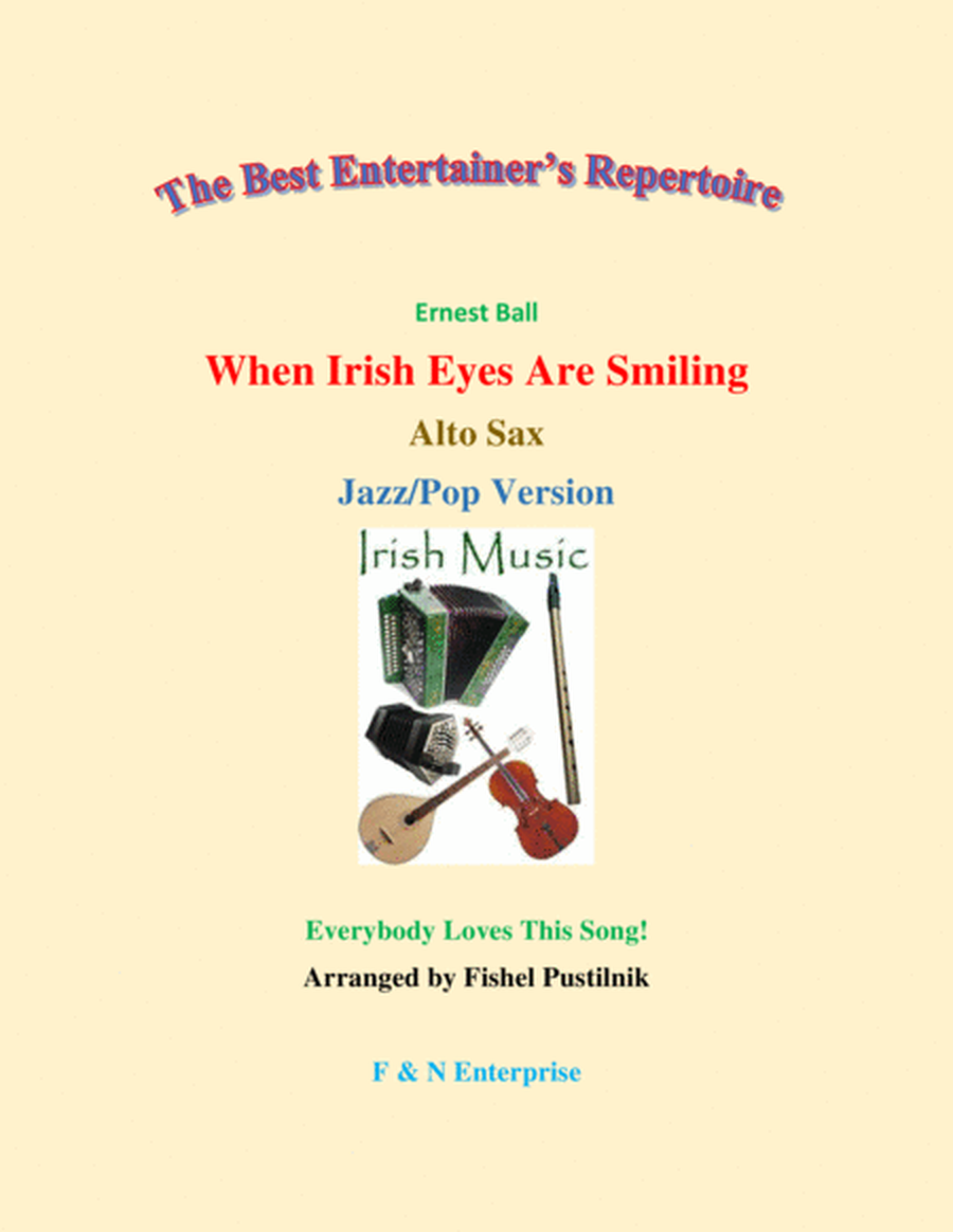 "When Irish Eyes Are Smiling" for Alto Sax (with Background Track)-Jazz/Pop Version image number null