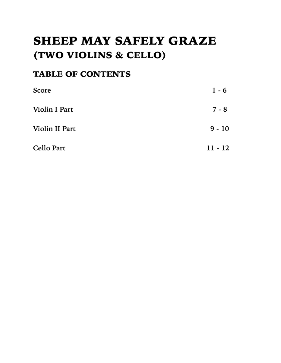 Sheep May Safely Graze (Bach): String Trio for Two Violins and Cello String Trio scores gallery preview page 4