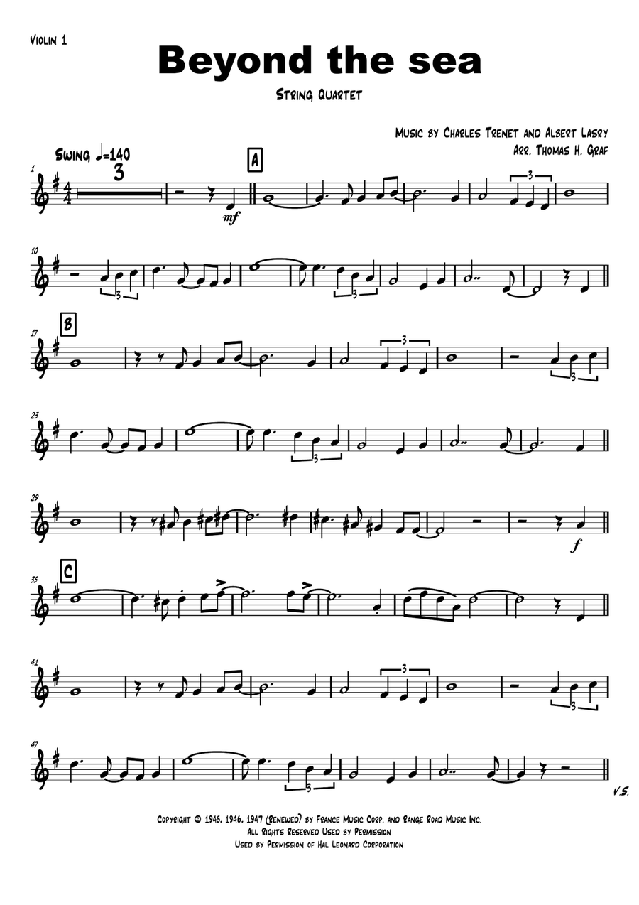 Beyond The Sea String Quartet scores gallery preview page 4