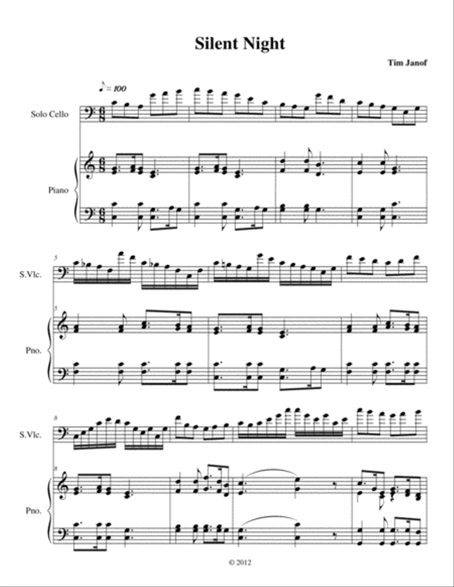 Silent Night Silent Night Piano scores gallery preview page 1
