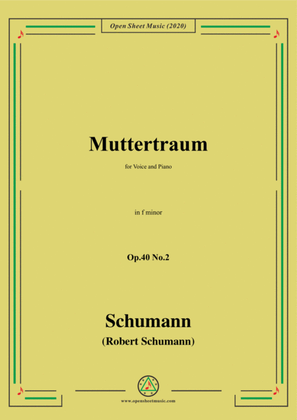 Book cover for Schumann-Muttertraum Op.40 No.2,in f minor