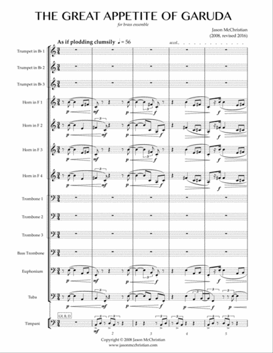 The Great Appetite of Garuda - for Brass Ensemble Brass Ensemble scores gallery preview page 5