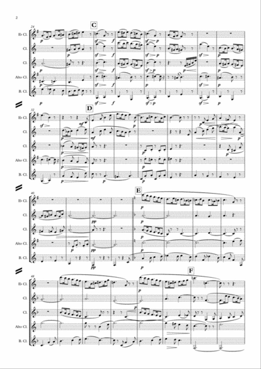 Fauré: Pelleas et Melisande Op.78 III. Sicilienne - clarinet quintet Clarinet Quintet scores gallery preview page 2