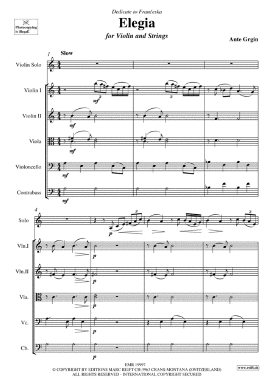 Elegia Elegia String Orchestra scores gallery preview page 3