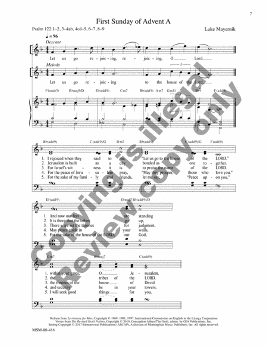The Five Graces Psalter: Lectionary Psalms 4-Part scores gallery preview page 7