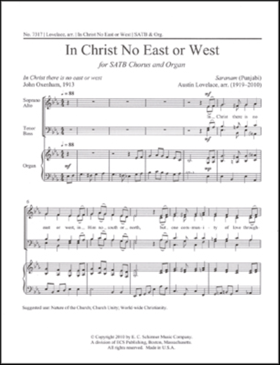 In Christ No East or West 4-Part scores gallery preview page 1