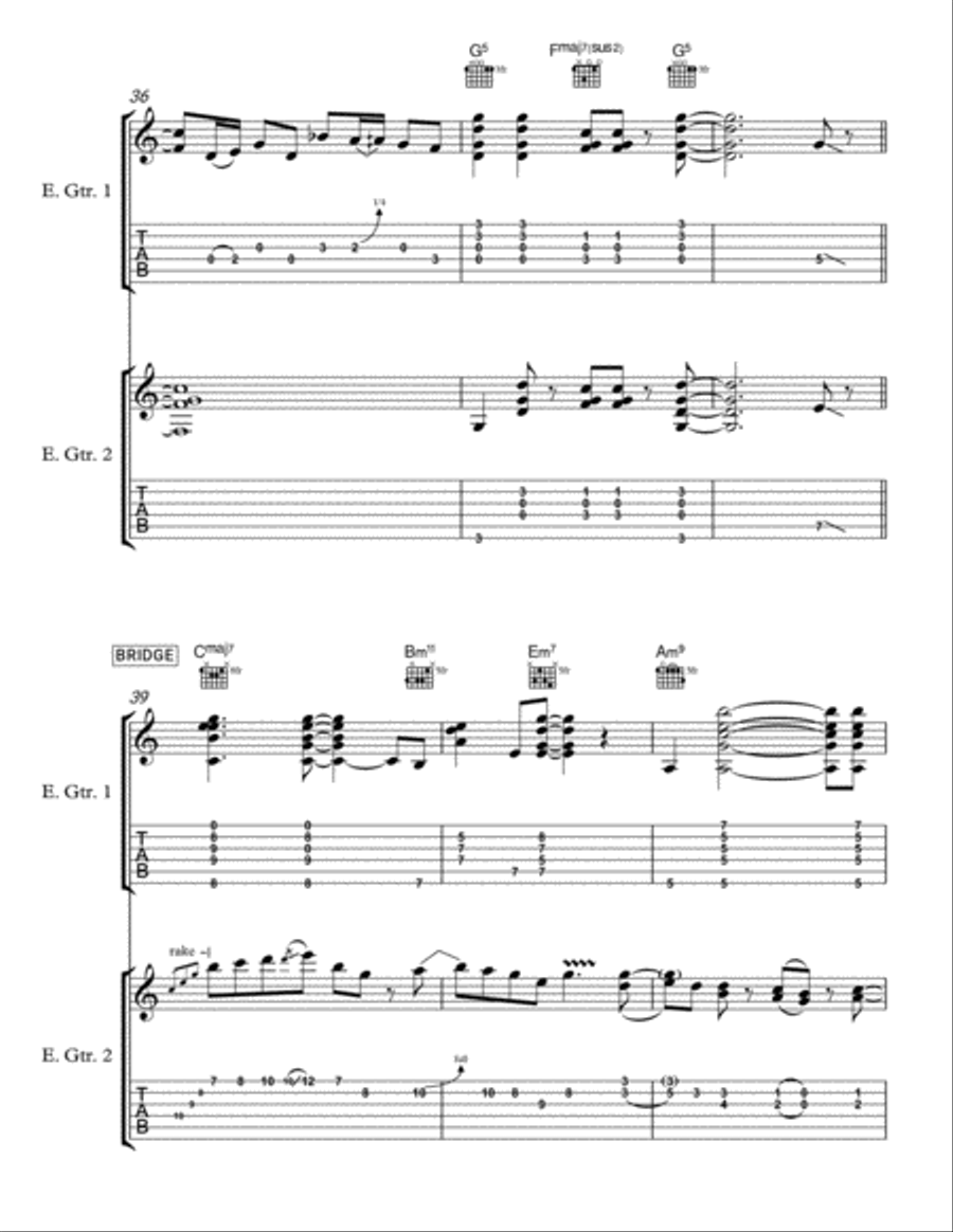Kiss Me Down Slowly Electric Guitar scores gallery preview page 6